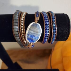New Blue stone wrap bracelet
